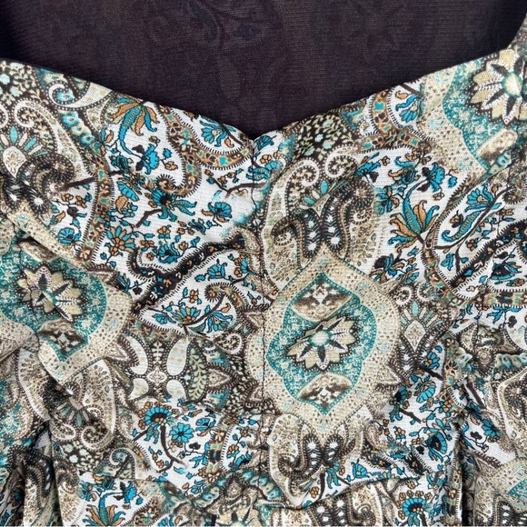 Vintage Venezia Paisley Babydoll Top Asymmetrical Hem Mesh Fairycore XL 14 16 - Picture 7 of 11